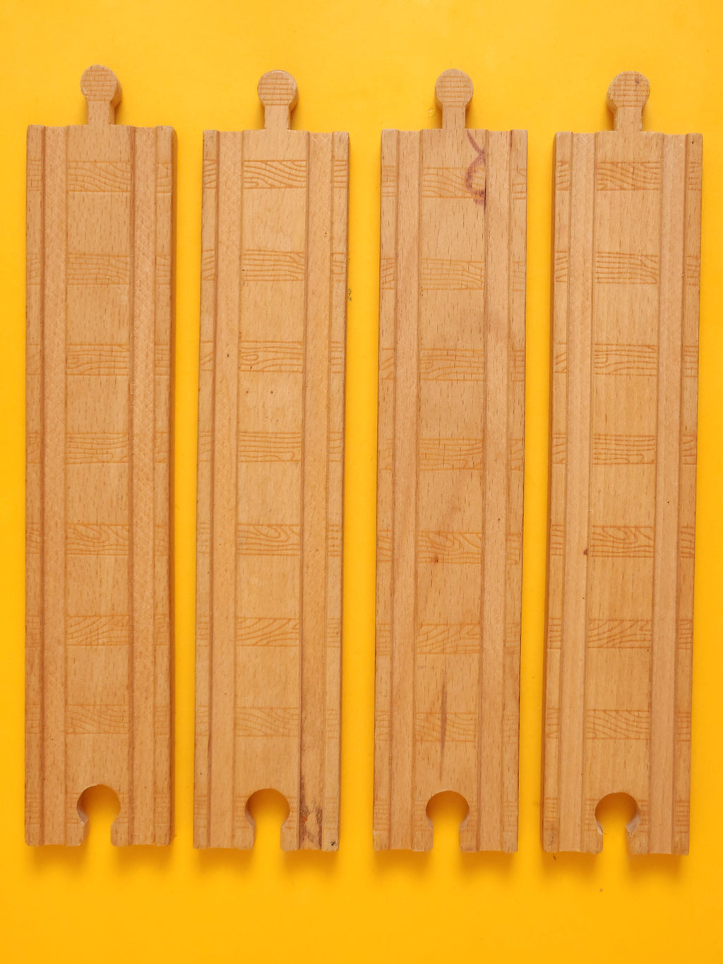 4x 8" Straight Track & Road Pieces – Thomas & Friends: Wooden Railway