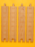 4x 8" Straight Track & Road Pieces – Thomas & Friends: Wooden Railway