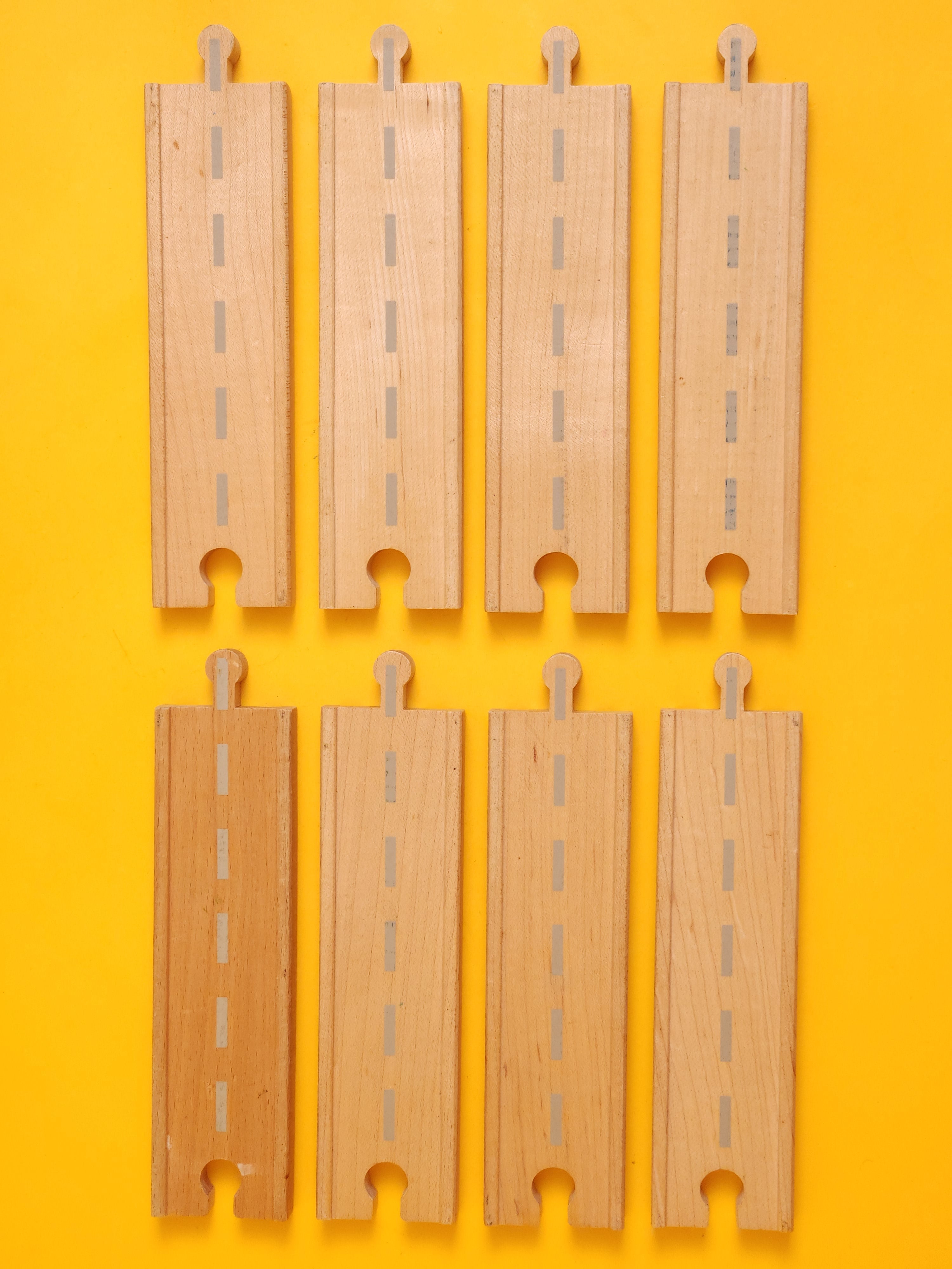8x 6" Straight Track & Road Pieces – Thomas & Friends: Wooden Railway