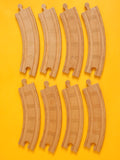 8x 6.5" Curved Track Pieces – Thomas & Friends: Wooden Railway