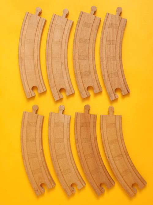 8x 6.5" Curved Track Pieces – Thomas & Friends: Wooden Railway