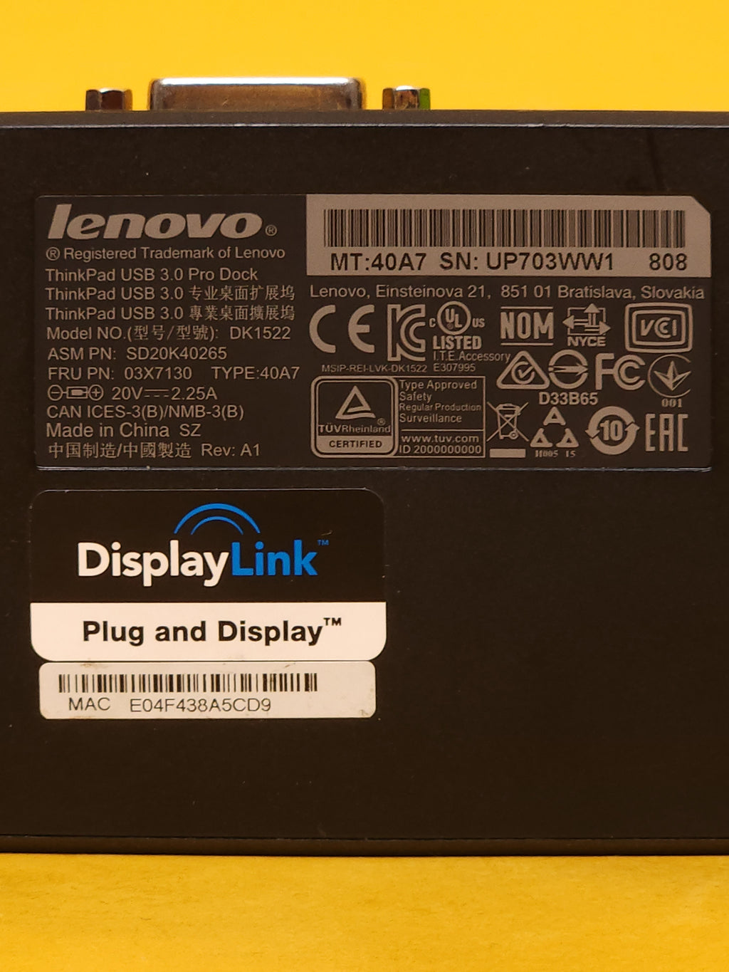 Lenovo ThinkPad USB 3.0 Pro Dock - DK1552